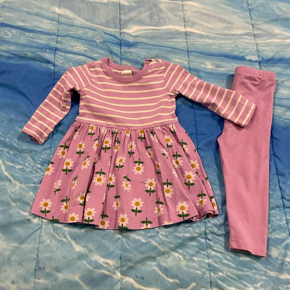 Hanna Andersson Lavender Striped Top with flowers